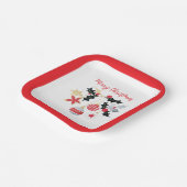 Moderne Red Gold & Silver Weihnachtsschmuck Pappteller (Gewinkelt)