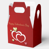 Moderne Red Gold Valentine Hearts Geschenkschachtel (Geöffnet)