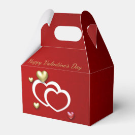 Moderne Red Gold Valentine Hearts Geschenkschachtel