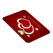 Moderne Red Gold Valentine Hearts Magnet (Rechte Seite)