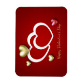 Moderne Red Gold Valentine Hearts Magnet (Vertikal)