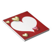 Moderne Red Gold Valentine Hearts Notizblock (angewinkelt)