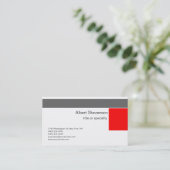 Moderne Red Gray White Consultant Business Card Visitenkarte (Stehend Vorderseite)
