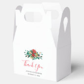 Moderne Red Green & Gold Weihnachtsblume Vielen Da Geschenkschachtel (Geöffnet)