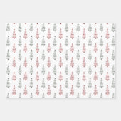 Moderne Red Green & White Frohe Weihnachtsschrift Geschenkpapier Set (Vorderseite 3)
