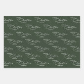 Moderne Red Green & White Frohe Weihnachtsschrift Geschenkpapier Set (Vorderseite)