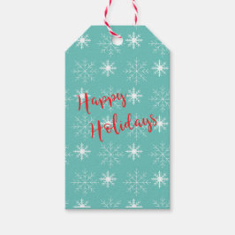 Moderne Red Happy Holidays, Aquamarin, Stars Gift  Geschenkanhänger