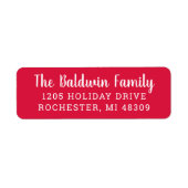 Moderne Red Holiday Rücksendeadresse (Vorne)