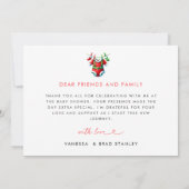 Moderne Red Holly Weihnachtsdusche Dankeskarte (Rückseite)