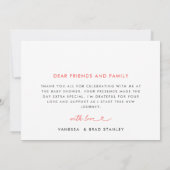 Moderne Red Holly Weihnachtsdusche Dankeskarte (Rückseite)