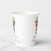 Moderne Red Holly Weihnachtsdusche Pappbecher (Links)