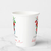 Moderne Red Holly Weihnachtsdusche Pappbecher (Rechts)