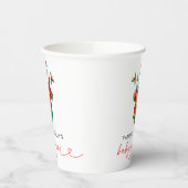 Moderne Red Holly Weihnachtsdusche Pappbecher (Links)