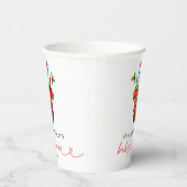 Moderne Red Holly Weihnachtsdusche Pappbecher (Rechts)
