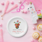 Moderne Red Holly Weihnachtsdusche Pappteller (Party)