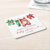 Moderne Red Holly Weihnachtsdusche Rechteckiger Pappuntersetzer (angewinkelt)