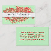 Moderne Red India Paisley Business Cards Visitenkarte (Vorne/Hinten)
