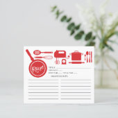Moderne Red Kitchen Utensipe Karte (Stehend Vorderseite)