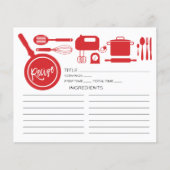 Moderne Red Kitchen Utensipe Karte (Vorderseite)