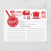 Moderne Red Kitchen Utensipe Karte (Vorderseite)