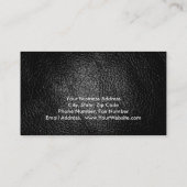 Moderne Red Leather Einfache Schlichte Business Ca Visitenkarte (Rückseite)