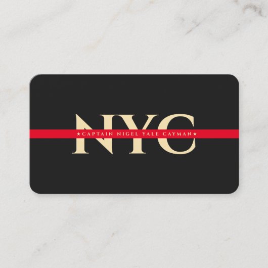 Moderne Red Line Firefighter Monogram Dunkelgrau Visitenkarte (Vorderseite)