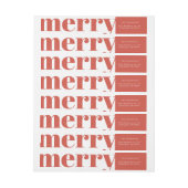 Moderne Red Merry Bold Typografy Rücksendeadresse (Bogen)