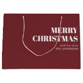 Moderne Red Minimal zeitgenössische frohe Weihnach Große Geschenktüte (Vorderseite)