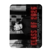 Moderne Red Neon Class 2025 Foto Abschluss Magnet (Vertikal)