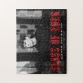 Moderne Red Neon Class 2025 Foto Abschluss Puzzle (Vertikal)