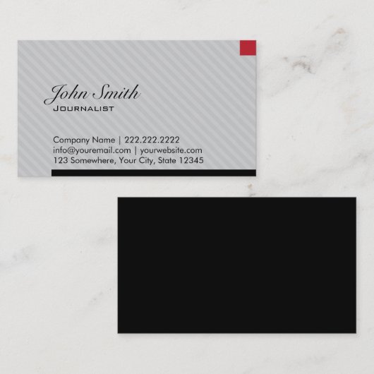 Moderne Red Pixel Journalist Business Card Visitenkarte (Vorne/Hinten)