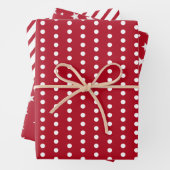 Moderne Red Polka Dot Star Line Ferienwohnung Geschenkpapier Set (Beispiel)