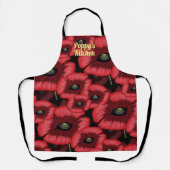 Moderne Red Poppy Muster Personalisiert Küche Schürze (Vorderseite)
