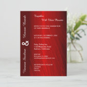 Moderne Red Satin Wedding Einladung (Stehend Vorderseite)