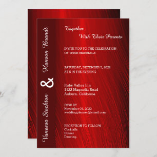 Moderne Red Satin Wedding Einladung