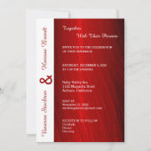 Moderne Red Satin Wedding Einladung (Vorderseite)