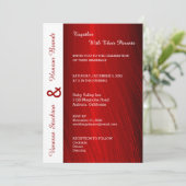 Moderne Red Satin Wedding Einladung (Stehend Vorderseite)