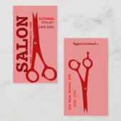 Moderne |red| Scheren der Eleganz-kundenspezifisch Terminkarte (Vorne/Hinten)