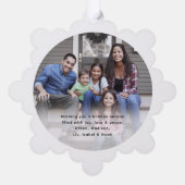 Moderne Red Script Minimal 2 Foto Frohe Weihnachte Ornament Karte (Rückseite)