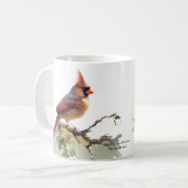 Moderne RED Soft gelbe Grüntöne Kardinal Kaffeetasse (Vorderseite Links)