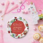 Moderne Red Strawberry Blue Berry Sweet Baby Dusch Pappteller (Party)