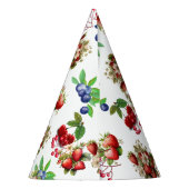 Moderne Red Strawberry Blue Berry Sweet Baby Dusch Partyhütchen (Rückseite)