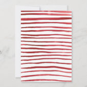 Moderne Red Stripes Navy Red Gray Floral Wedding | Einladung (Rückseite)