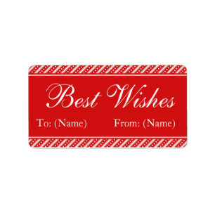 Moderne Red Stripes Weihnachtsgeschenke Aufkleber Adressaufkleber