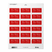 Moderne Red Stripes Weihnachtsgeschenke Aufkleber Adressaufkleber (Vorne)