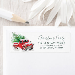 Moderne Red Truck Weihnachts Party Rücksendeadress