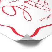 Moderne Red Wavy Abschluss Cards und Geschenke Poster (Ecke)