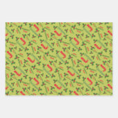 Moderne Red Weave frohe Weihnachtsberries Geschenkpapier Set (Vorderseite 3)