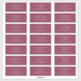 Moderne Red Wedding Guest Address Labels