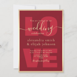 Moderne Red Wedding Reception Einladung